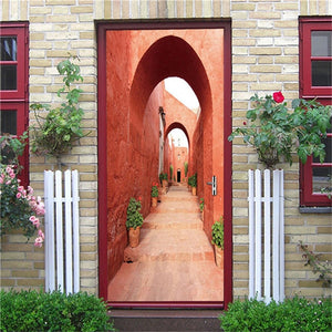 Multiple Size 3D Door Stickers Waterproof PVC Self Adhesive Wallpaper For Doors Peel and Stick DIY Wood Bedroom Refurbish Decals